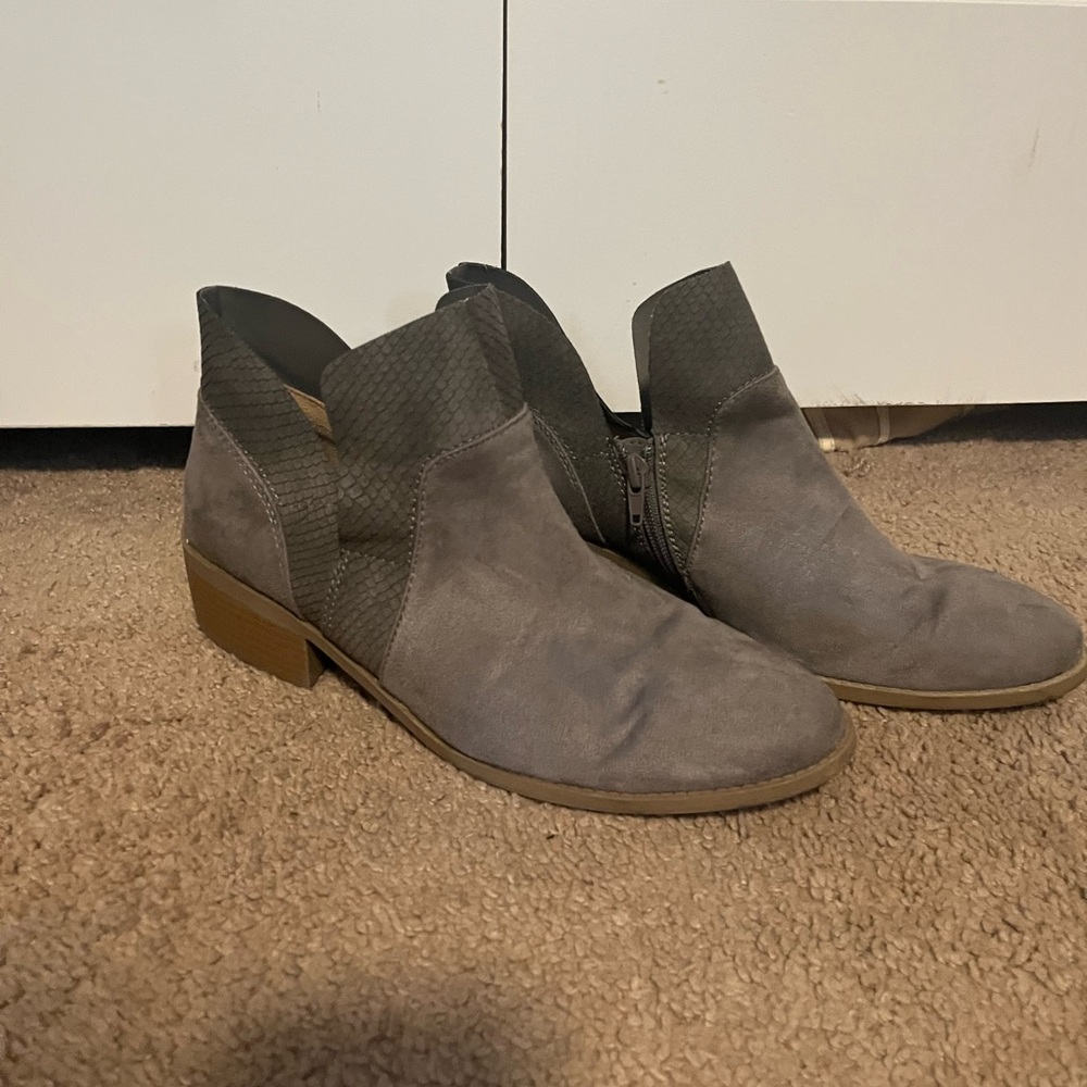 Gray Ankle Boots